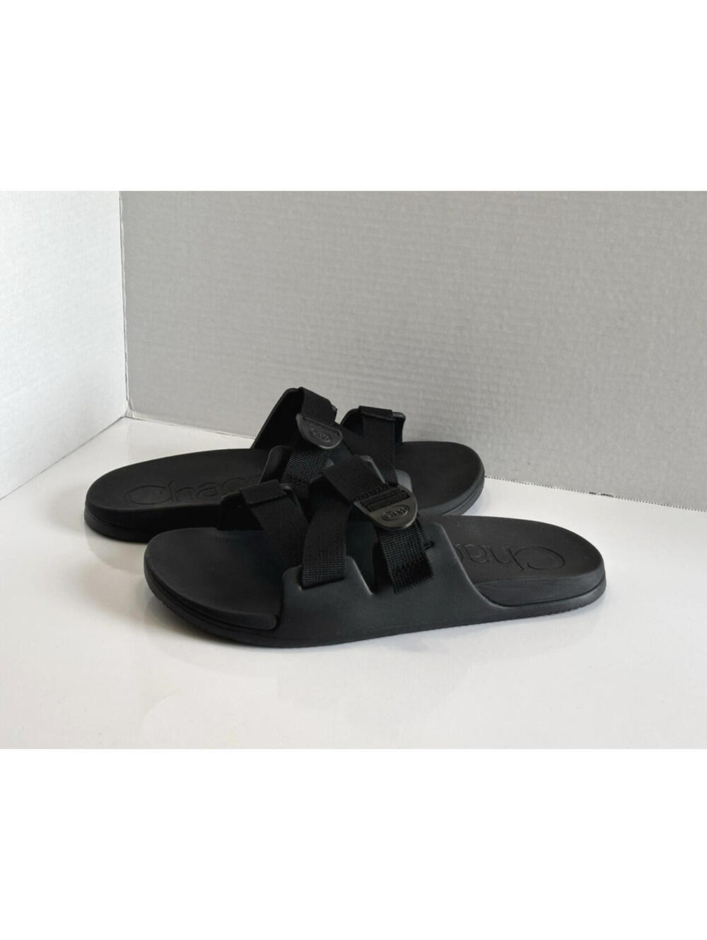 CHACO Chillos Slide Men's Size US 10 Black Summer Sandal Shoes Adjustable Strap